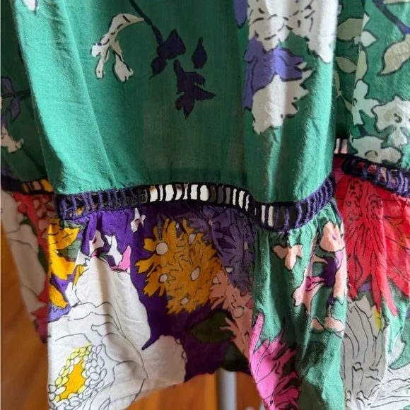 Anthropologie Floral Multicolor Wrap Dress - Picture 7 of 7